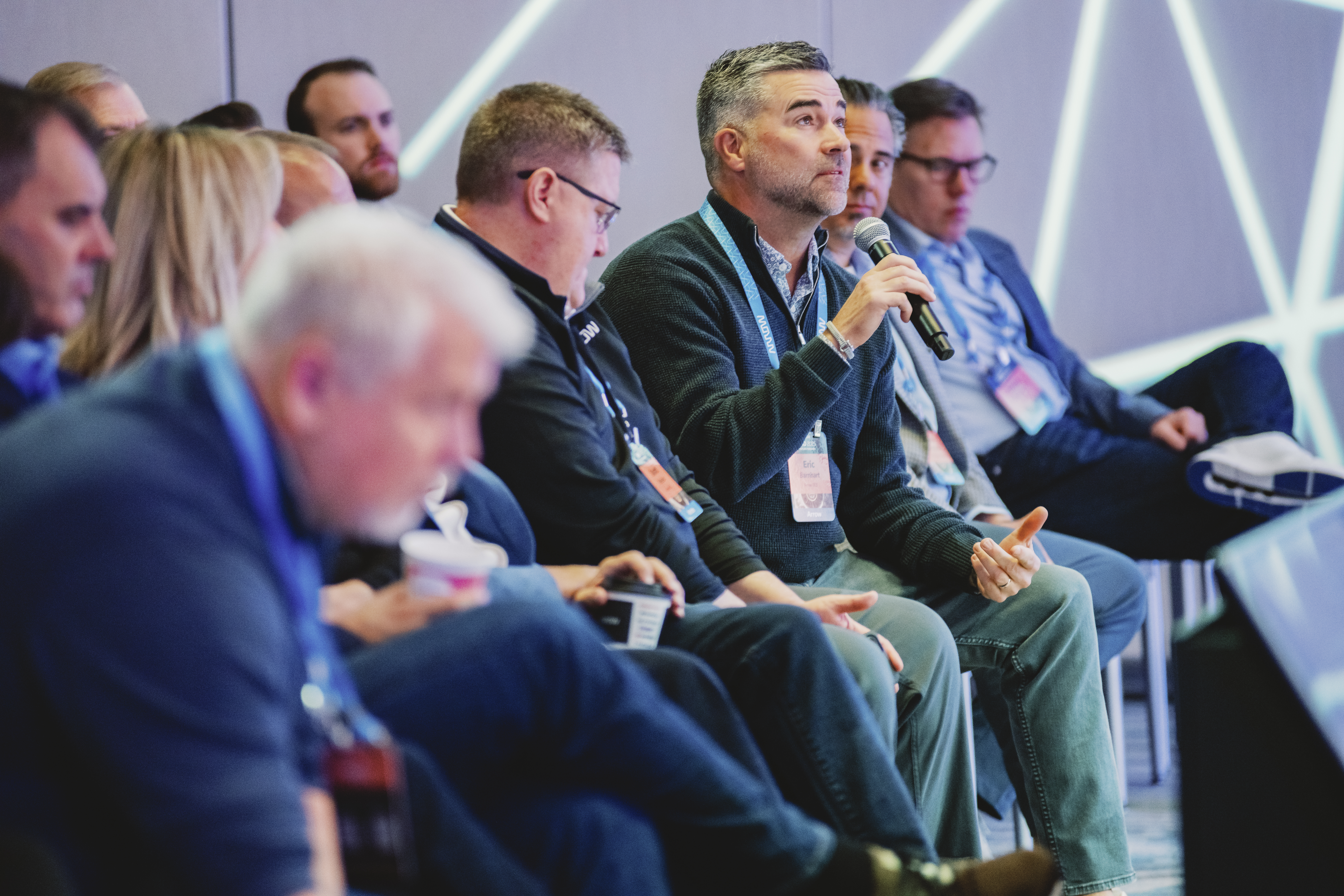 Professional headshot station setup at conference event in Denver